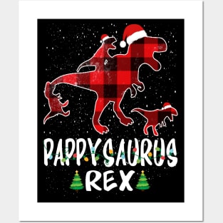 Pappy T Rex Matching Family Christmas Dinosaur Shirt Posters and Art